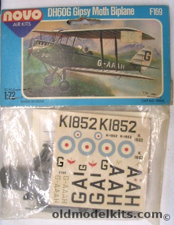 Novo 1/72 DH-60G Gipsy Moth Biplane - Bagged (ex-Frog), F169 plastic model kit